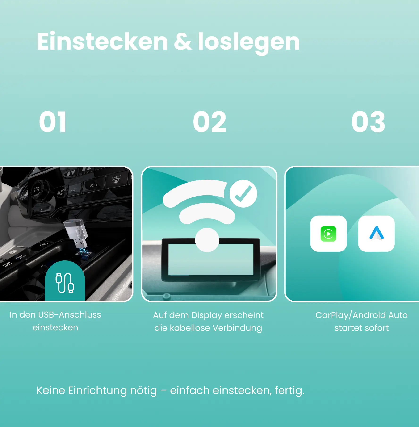 Ottocast® Mini NOVA Wireless CarPlay und Android Auto Adapter - Image 7