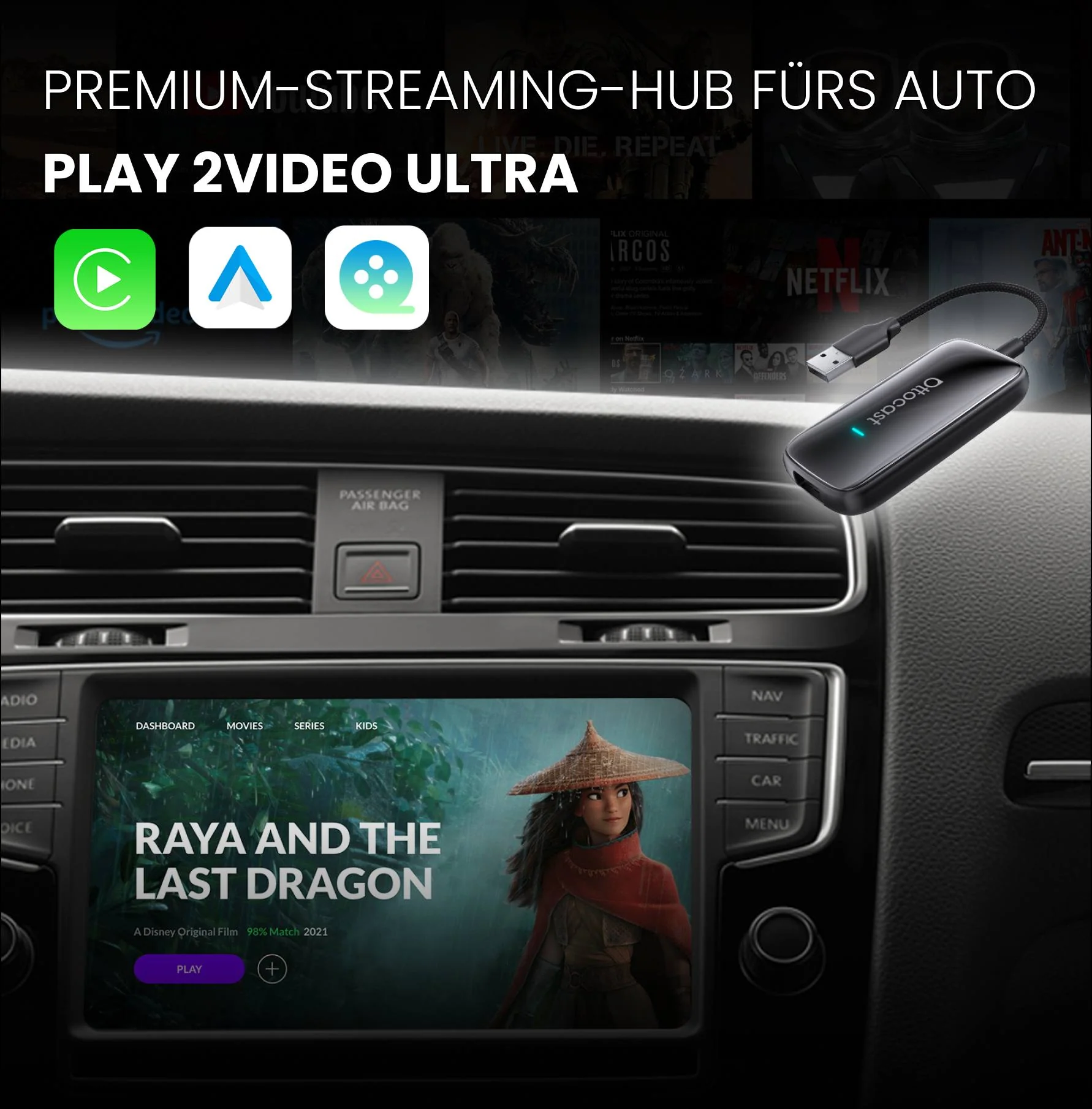 Ottocast® Play2Video Ultra All-in-1-Adapter mit App Hub - Image 7