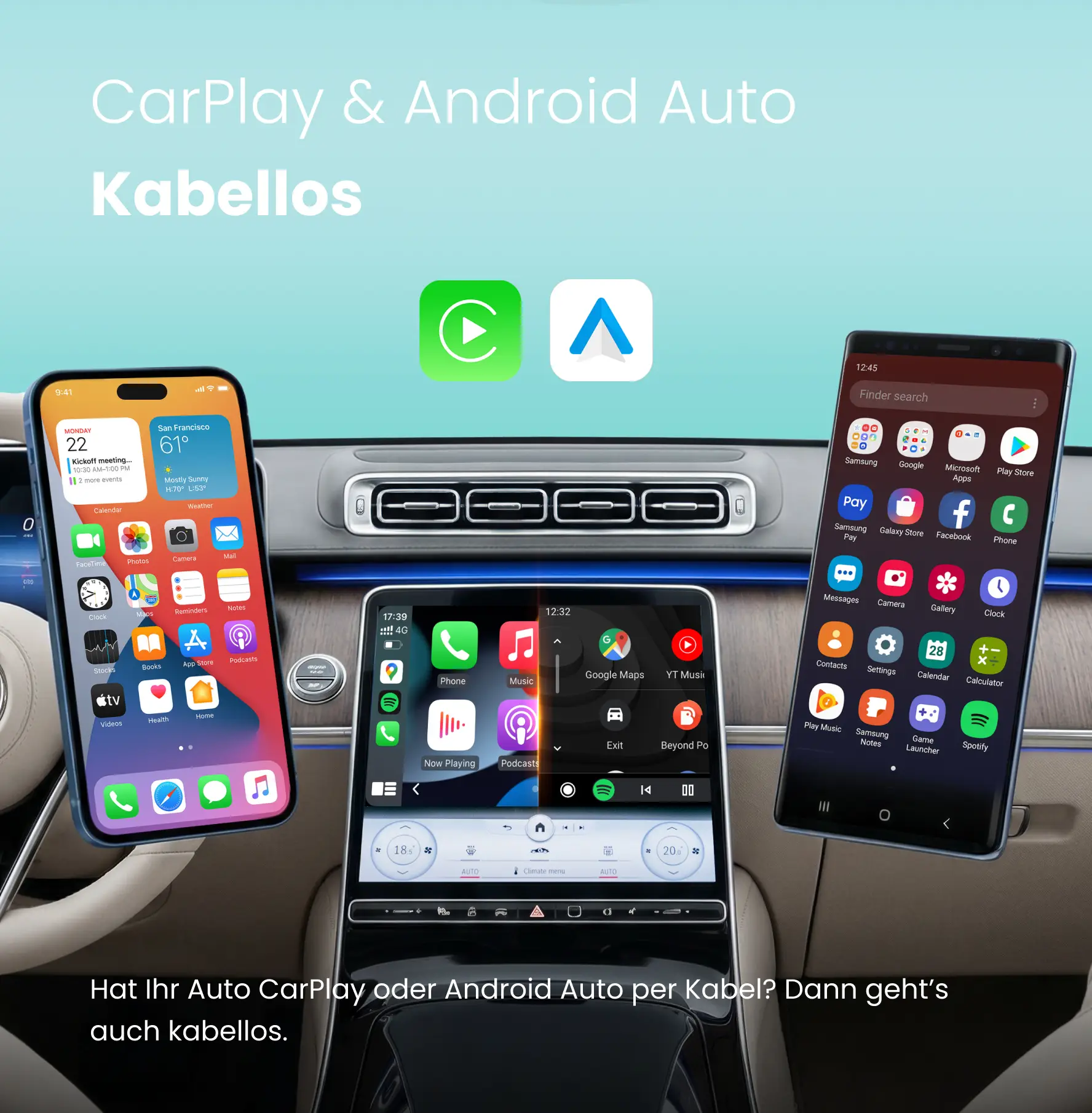 Ottocast® Mini Tube Wireless CarPlay und Android Auto Adapter - Image 3