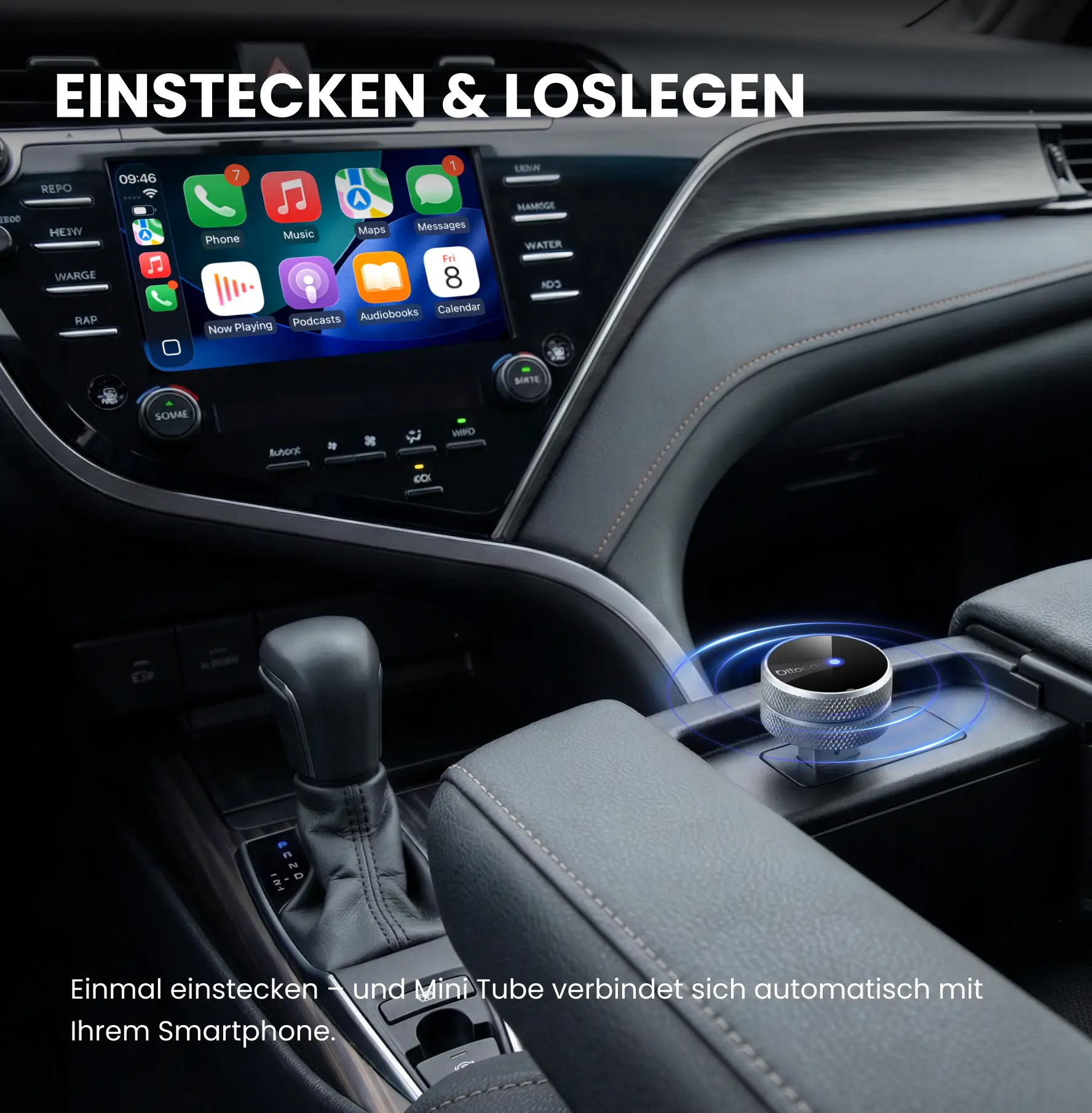 Ottocast® Mini Tube Wireless CarPlay und Android Auto Adapter - Image 7