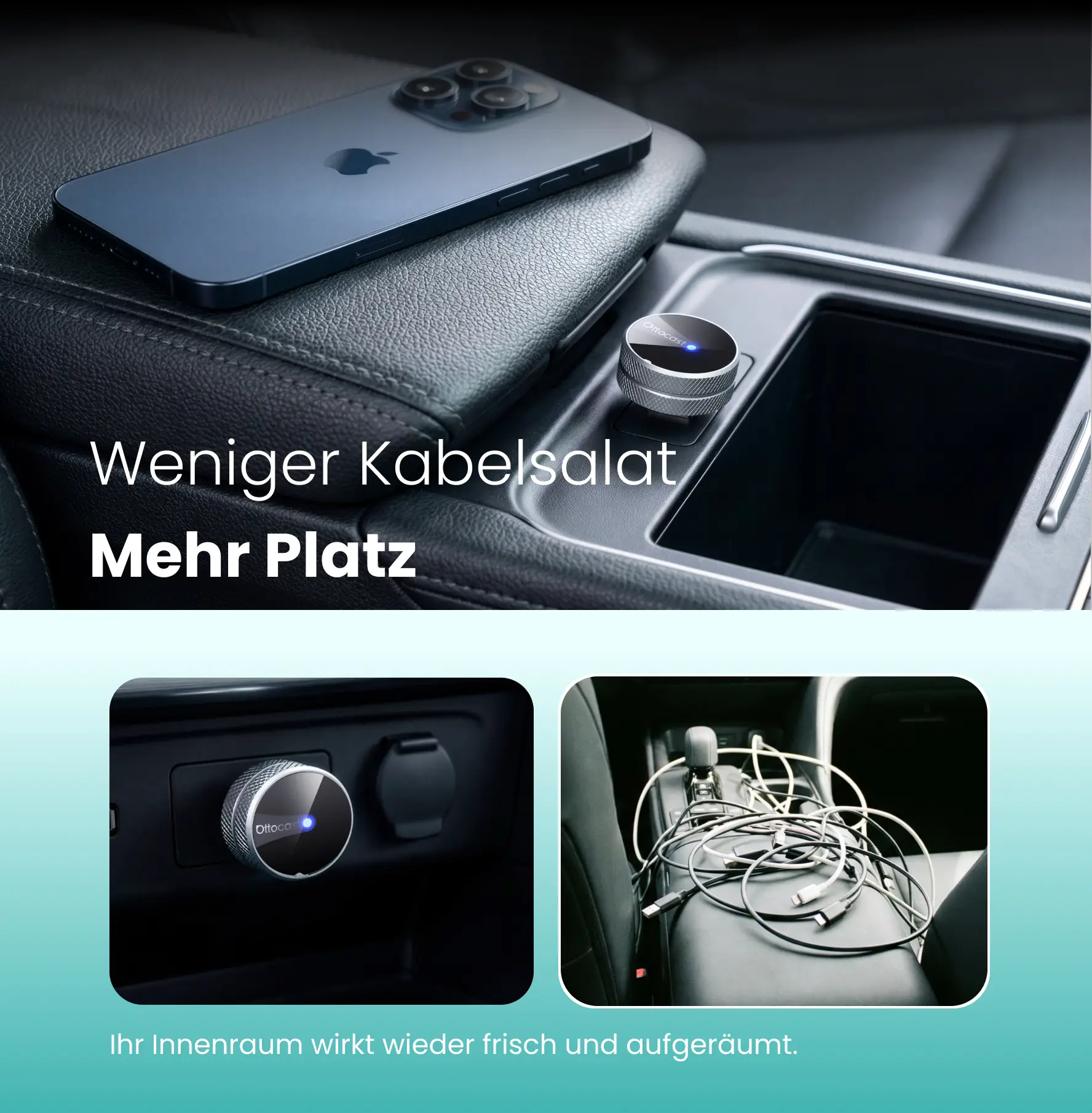 Ottocast® Mini Tube Wireless CarPlay und Android Auto Adapter - Image 8
