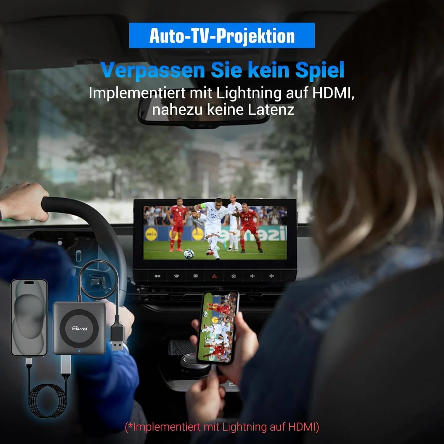 Ottocast® Car Tv Mate Max Universal - Kabelloses CarPlay & Android Auto mit HDMI™-Multimedia - Image 10